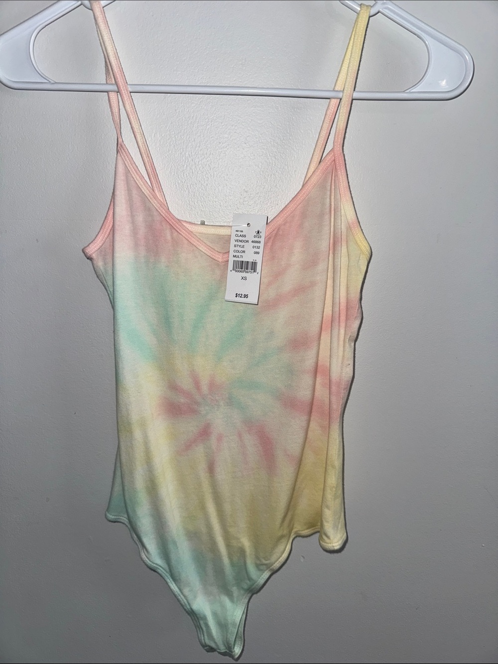 PacSun Pastel Tie-Dye Spaghetti Strap Bodysuit - Pink, Yellow, Mint